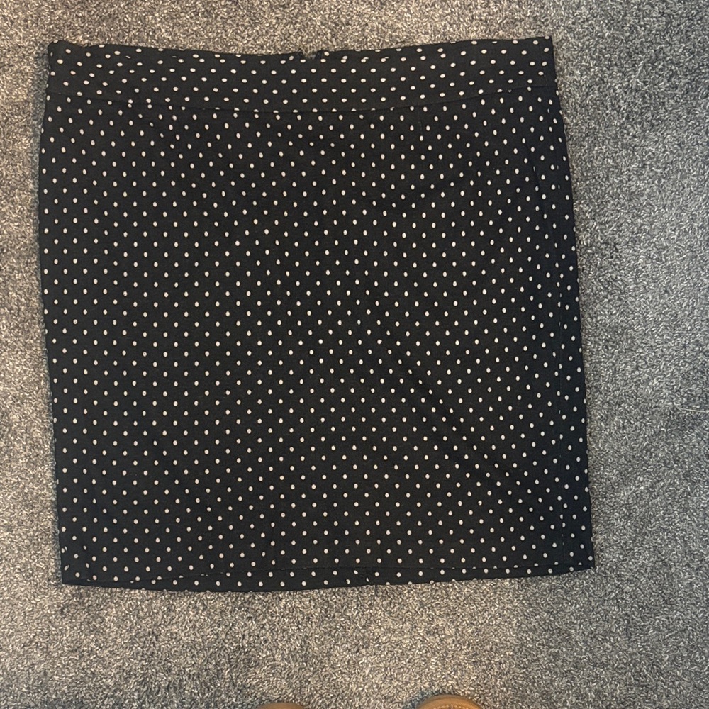 Lane Bryant Black and White Polka Dot Pencil Skirt